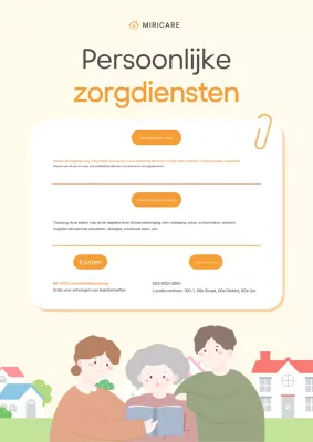 Eenvoudige ivoorkleurige informatie en promotie over thuiszorgdiensten