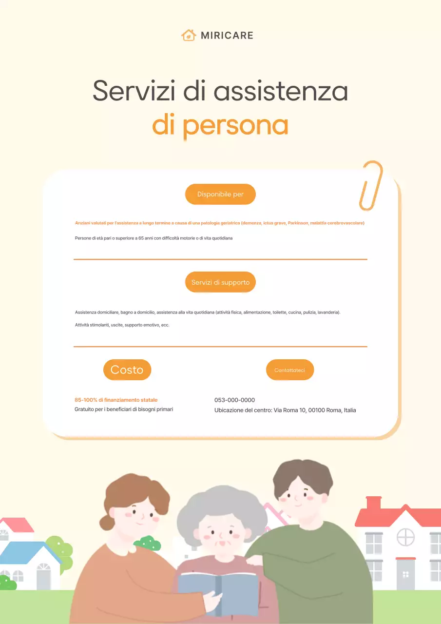 Informazioni e promozioni semplici sui servizi di assistenza domiciliare color avorio