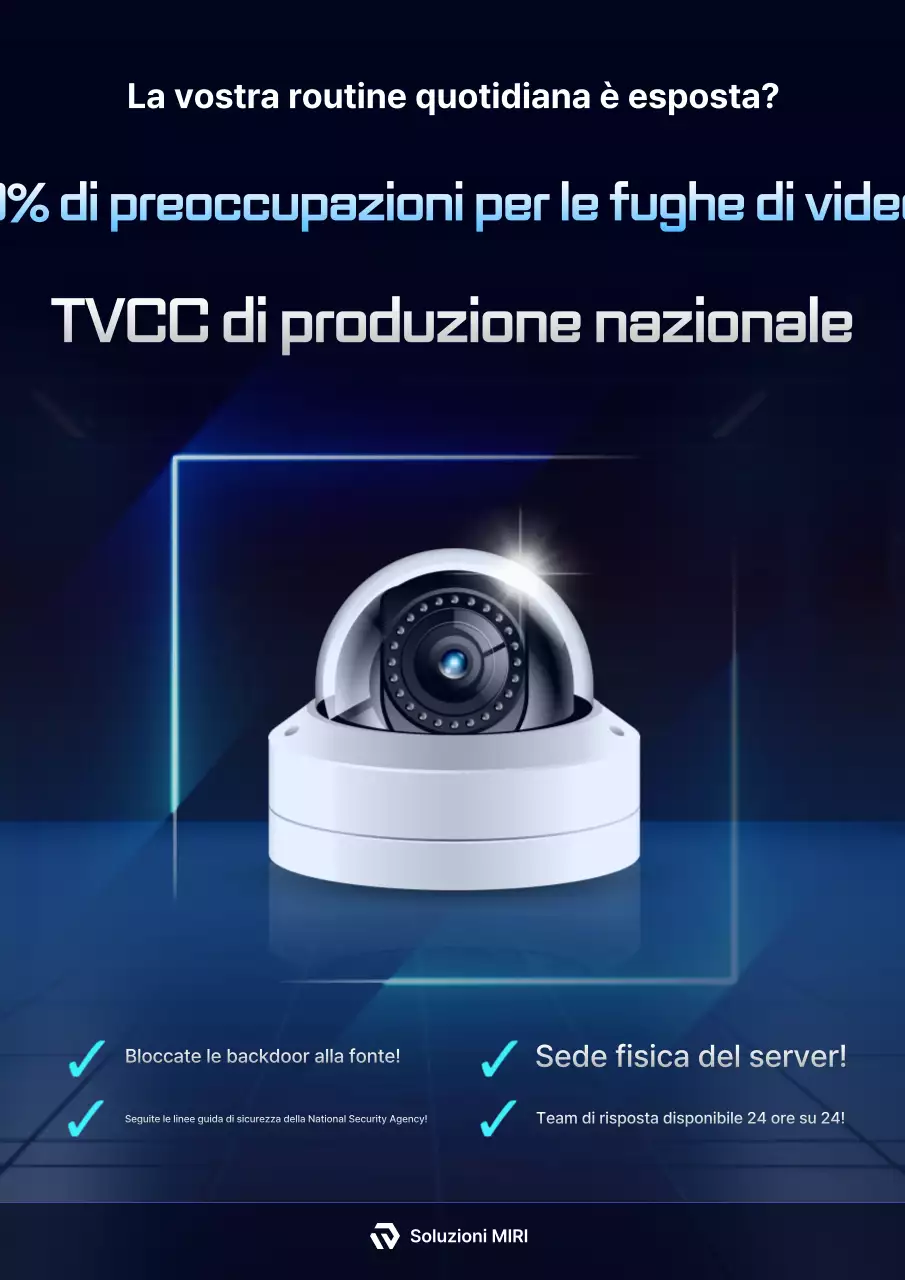Pubblicità di telecamere a circuito chiuso di produzione nazionale di Blue's Modern Security