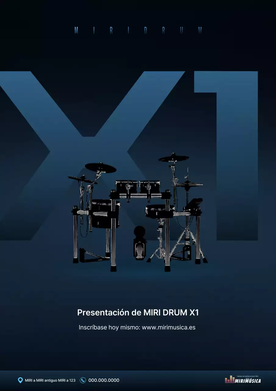 Anuncio de música moderna azul