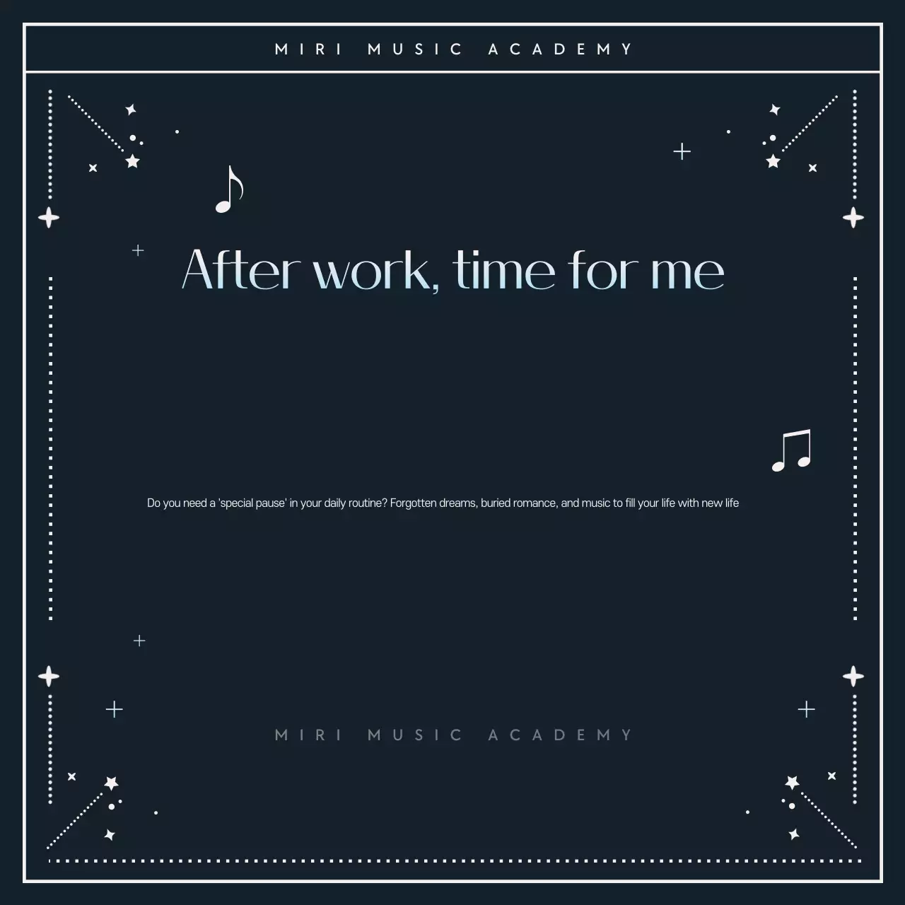 Promotion of a modern music academy in blue