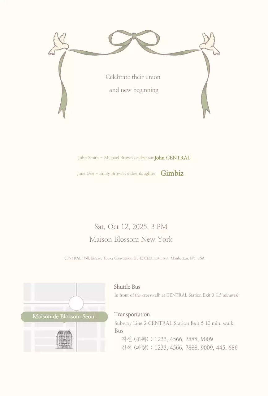 Ivory Classic Wedding Invitation