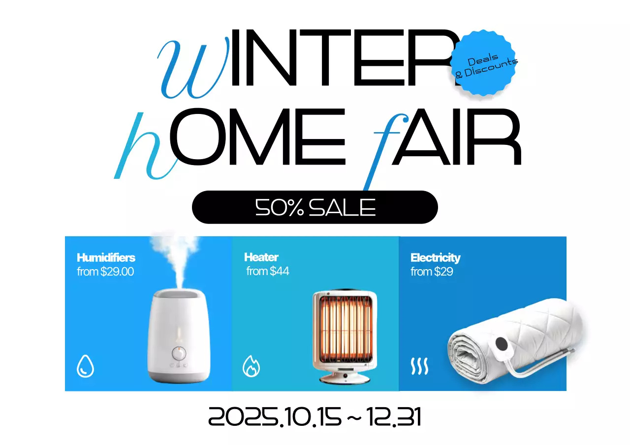 Blue Modern Winter Appliances Sale