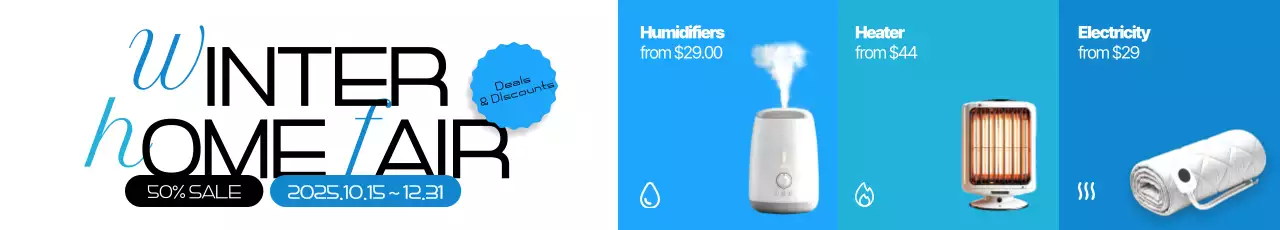 Promoção de Inverno Moderno Azul Celeste