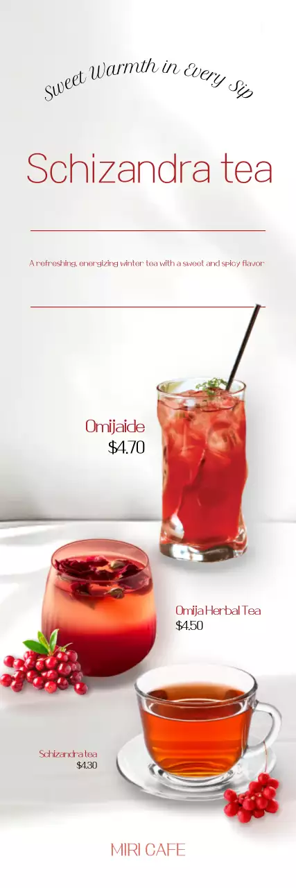 Cardápio de bebidas Red Modern