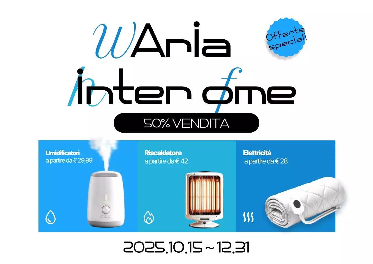 Saldi invernali sugli elettrodomestici moderni blu