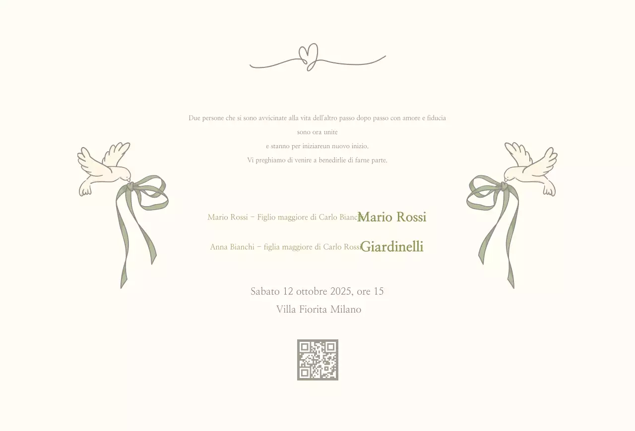 Invito a nozze classico beige