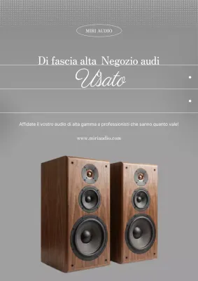 Promozione delle vendite di apparecchi audio usati moderni grigi