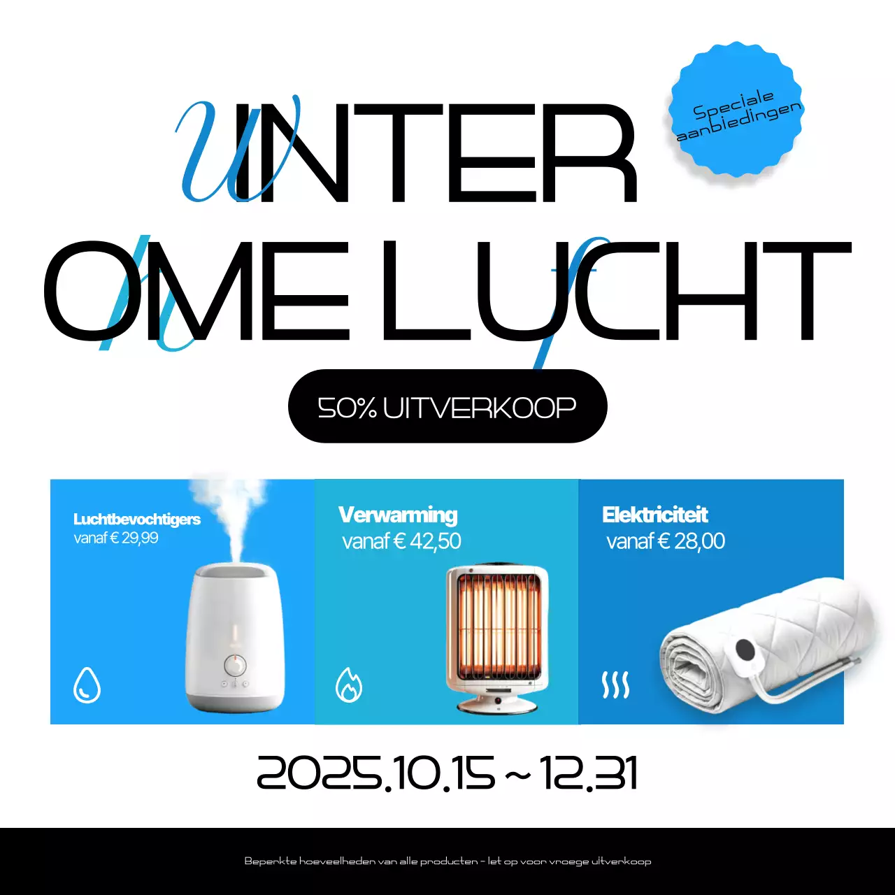 Blauwe moderne winteruitverkoopactie