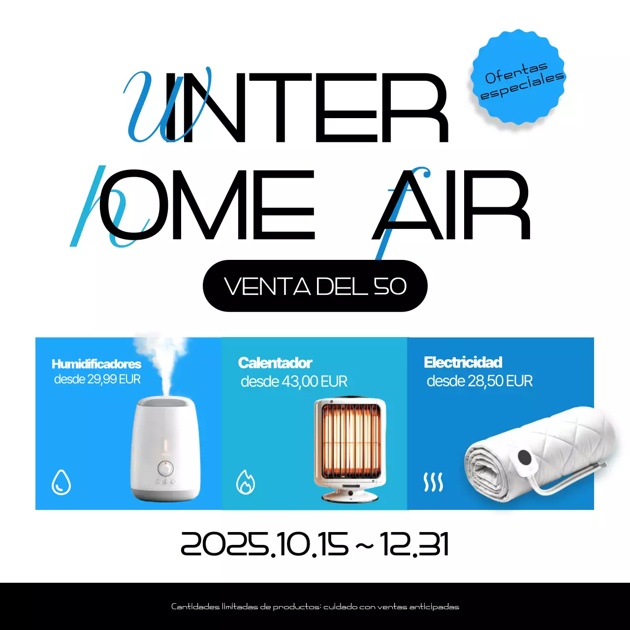 Promoción de rebajas de invierno Blue Modern