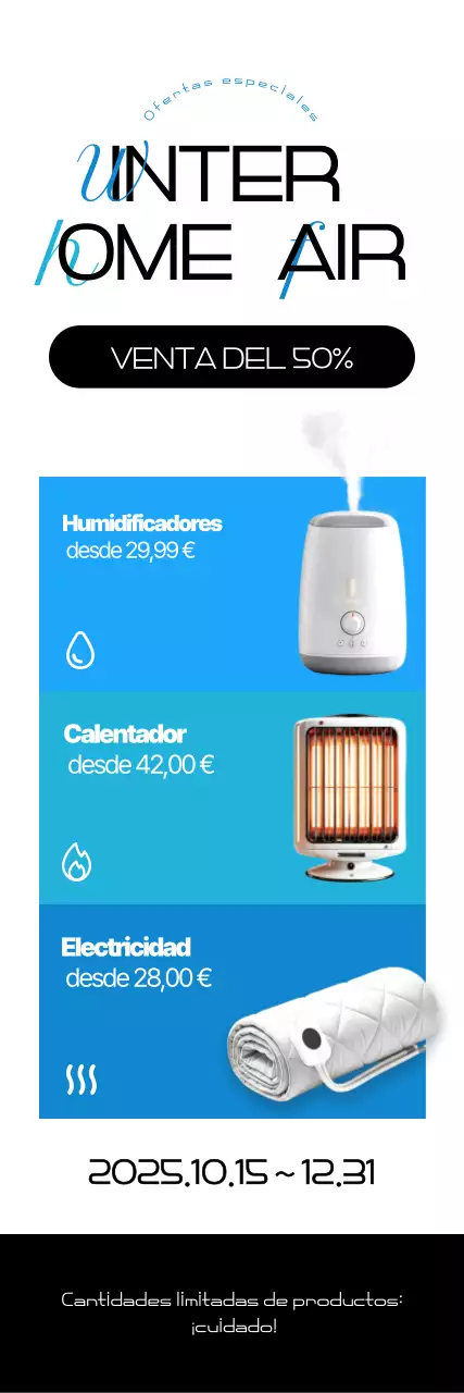 Promoción de venta de electrodomésticos modernos Blue