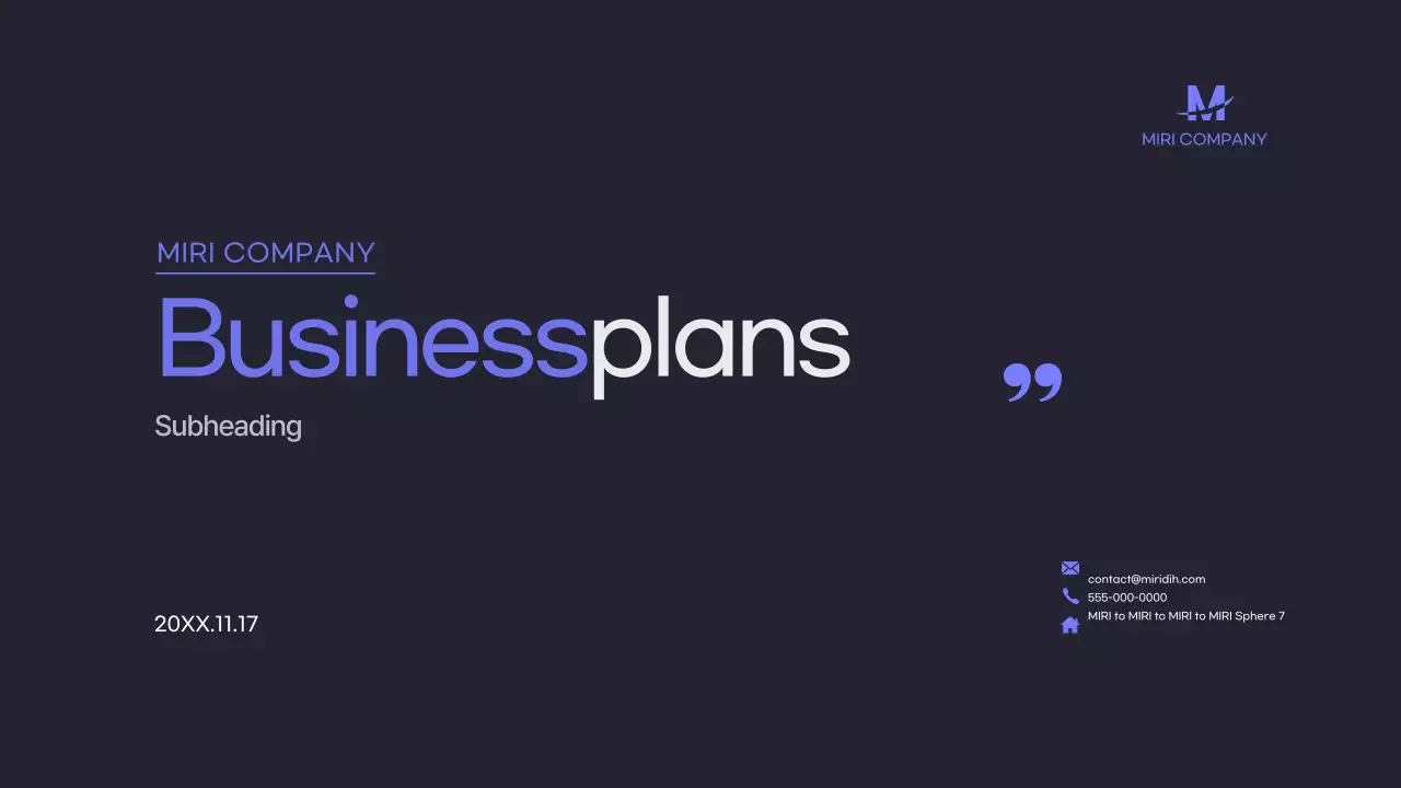 Navy Blue Modern Business Plan Proposal