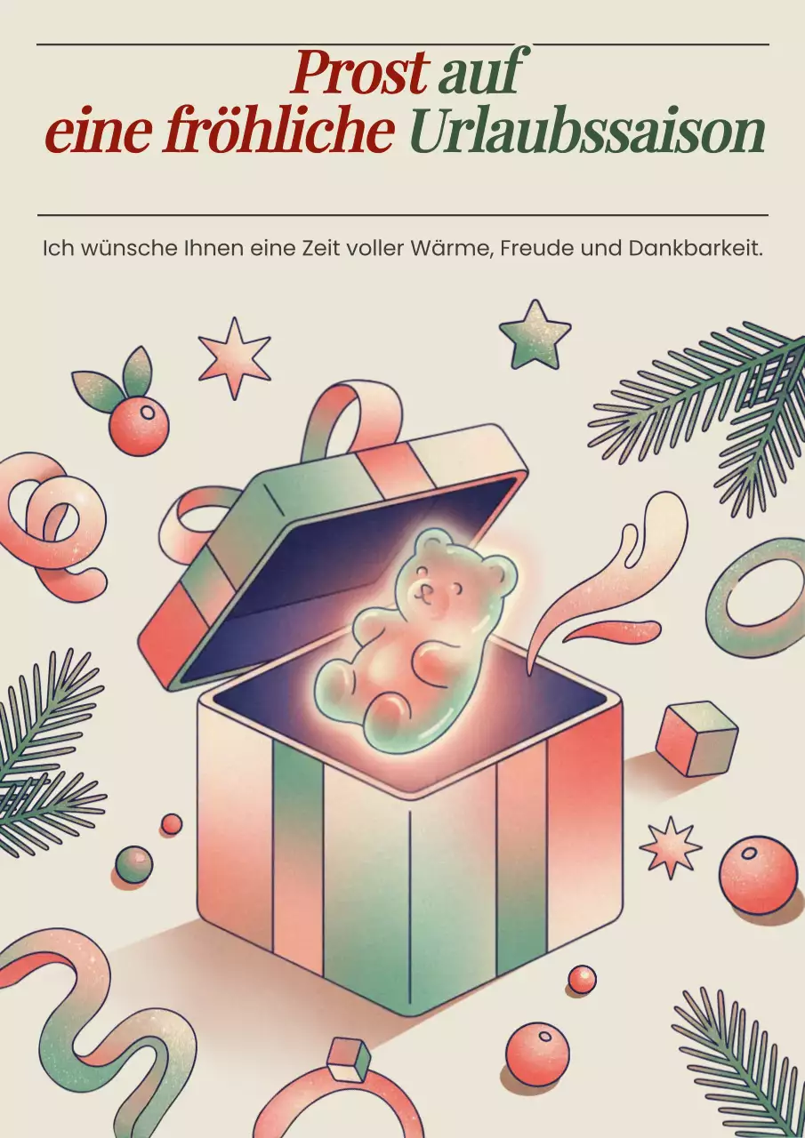 Beigefarbener festlicher Weihnachtsgruß