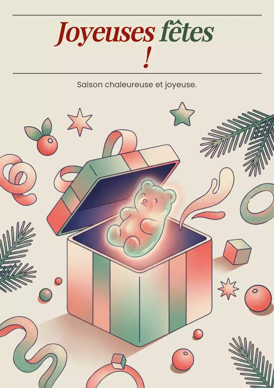 Carte de vœux festive beige