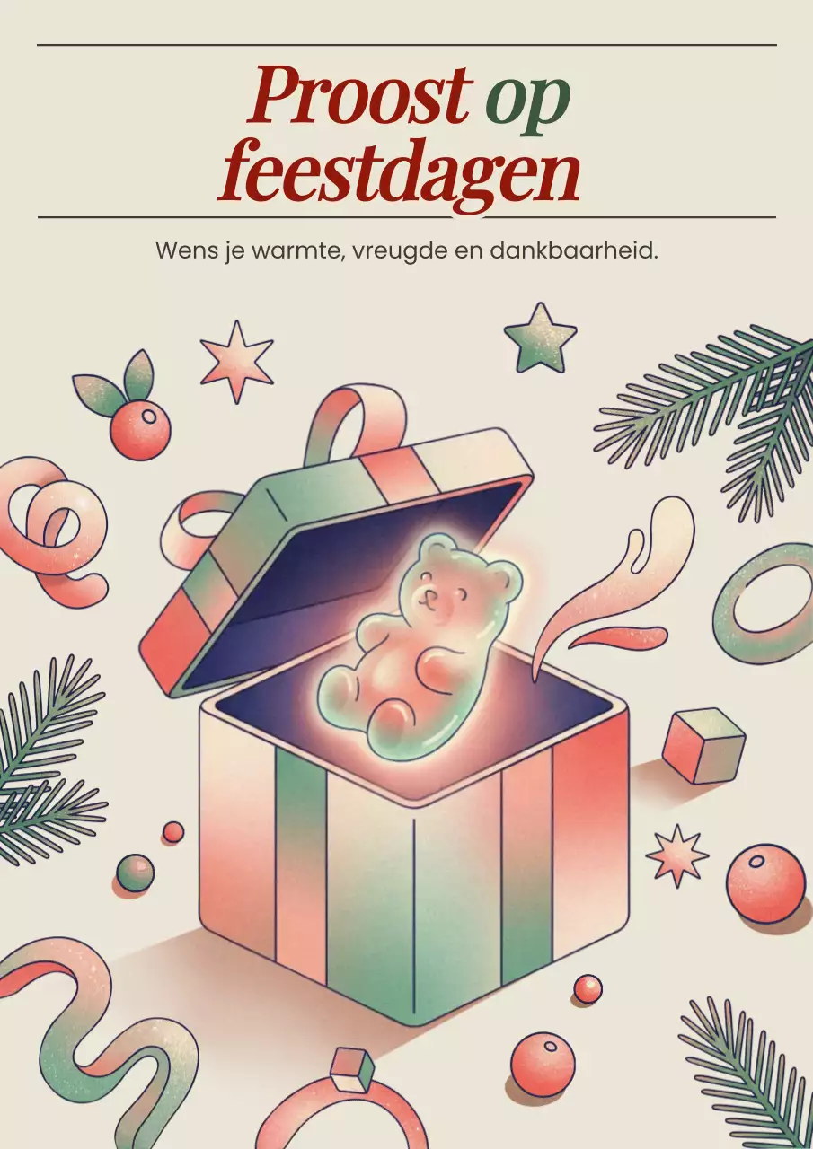 Beige feestelijke vakantiegroet