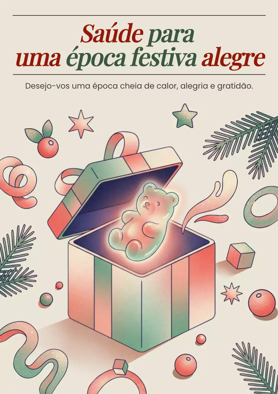 Mensagem festiva bege