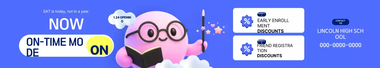 Anúncio fofo da academia azul