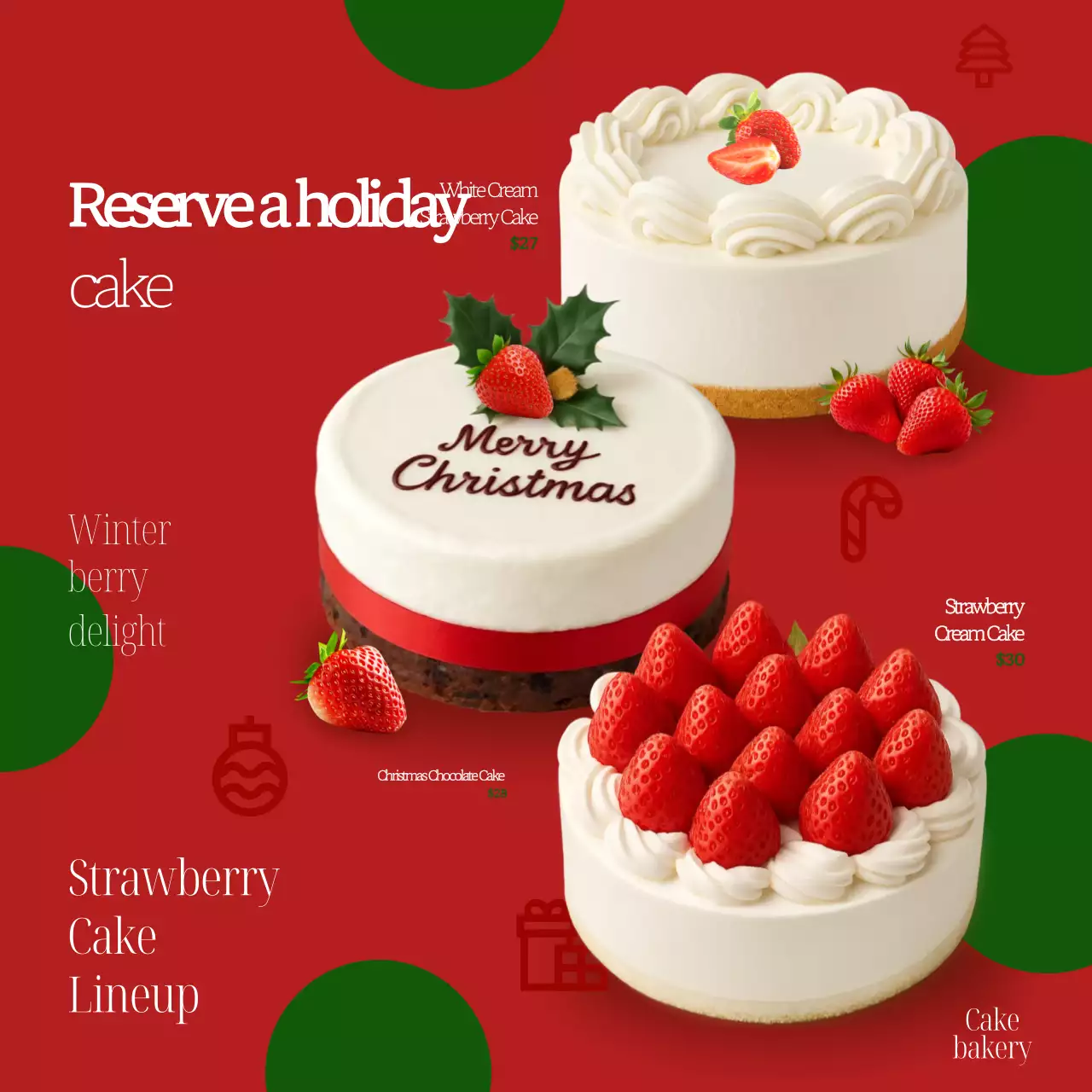 Khuyến mãi bánh đơn giản màu đỏ