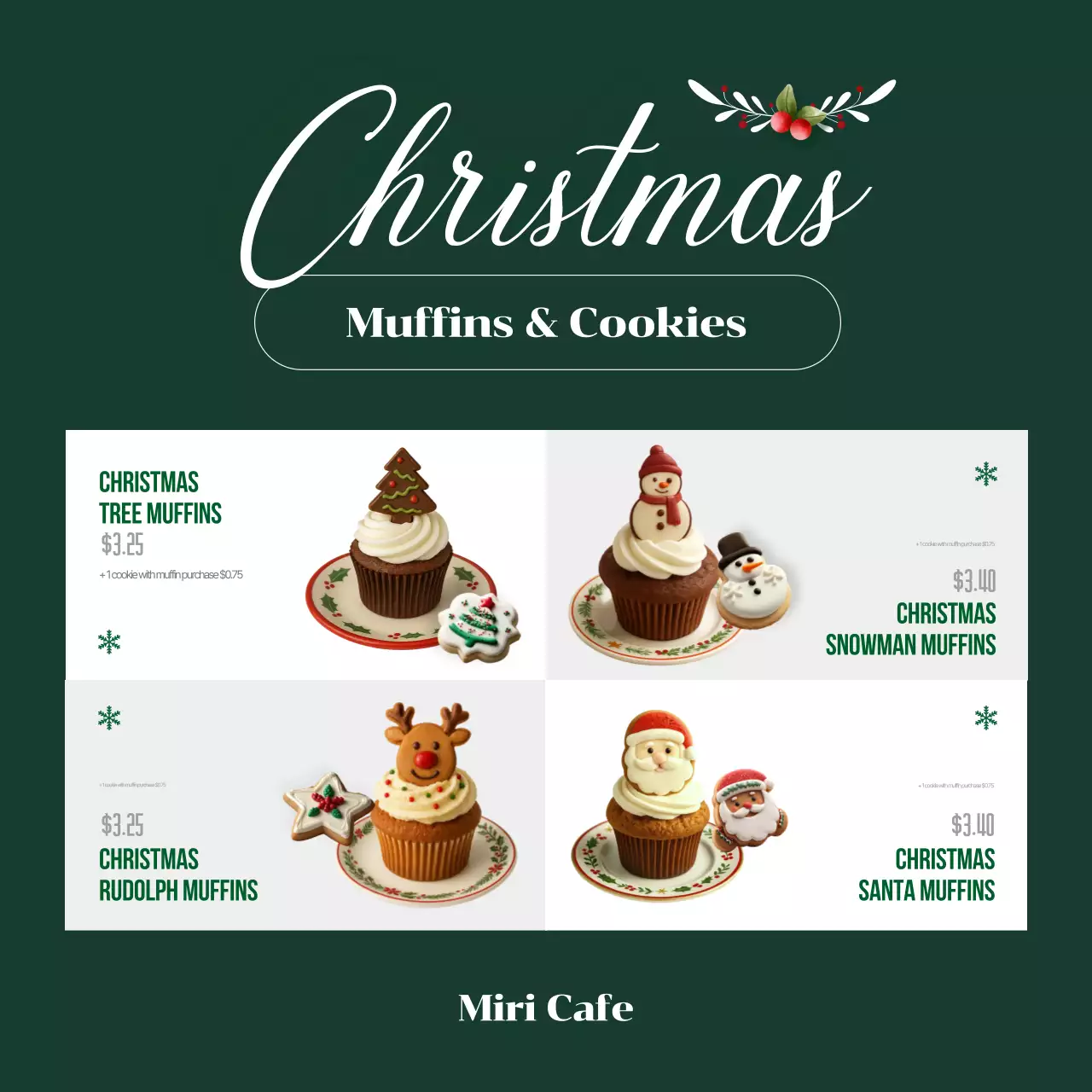 Green Baby Christmas Menu Promotion