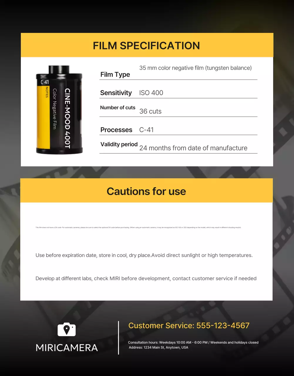 Yellow retro photo film camera