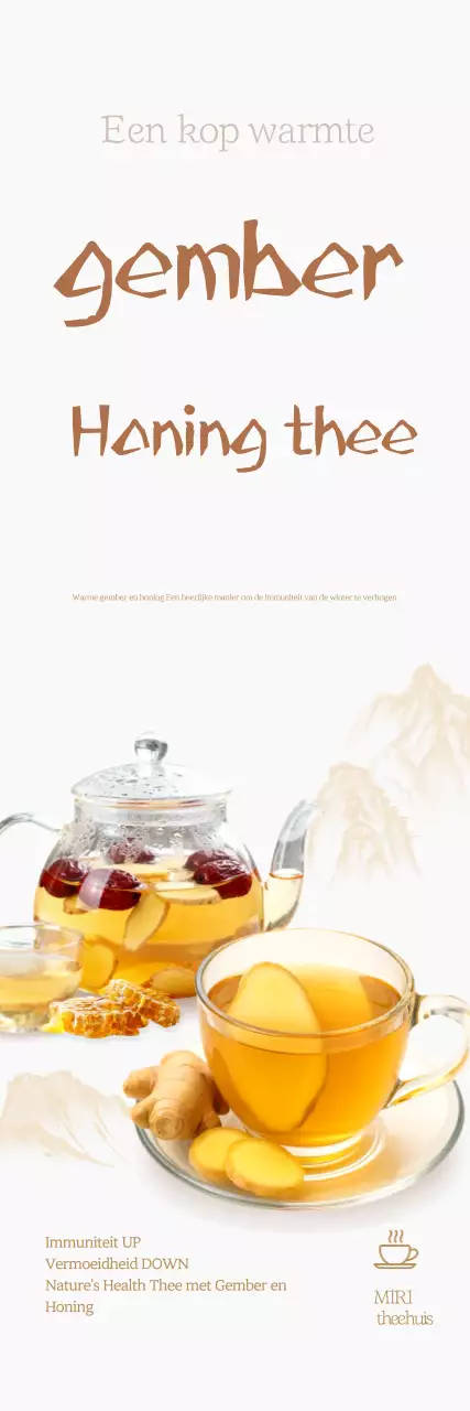 Beige Traditionele Gezondheidsthee Advertentie