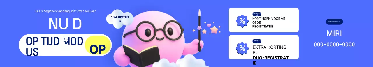 Blauwe schattige academie-advertentie