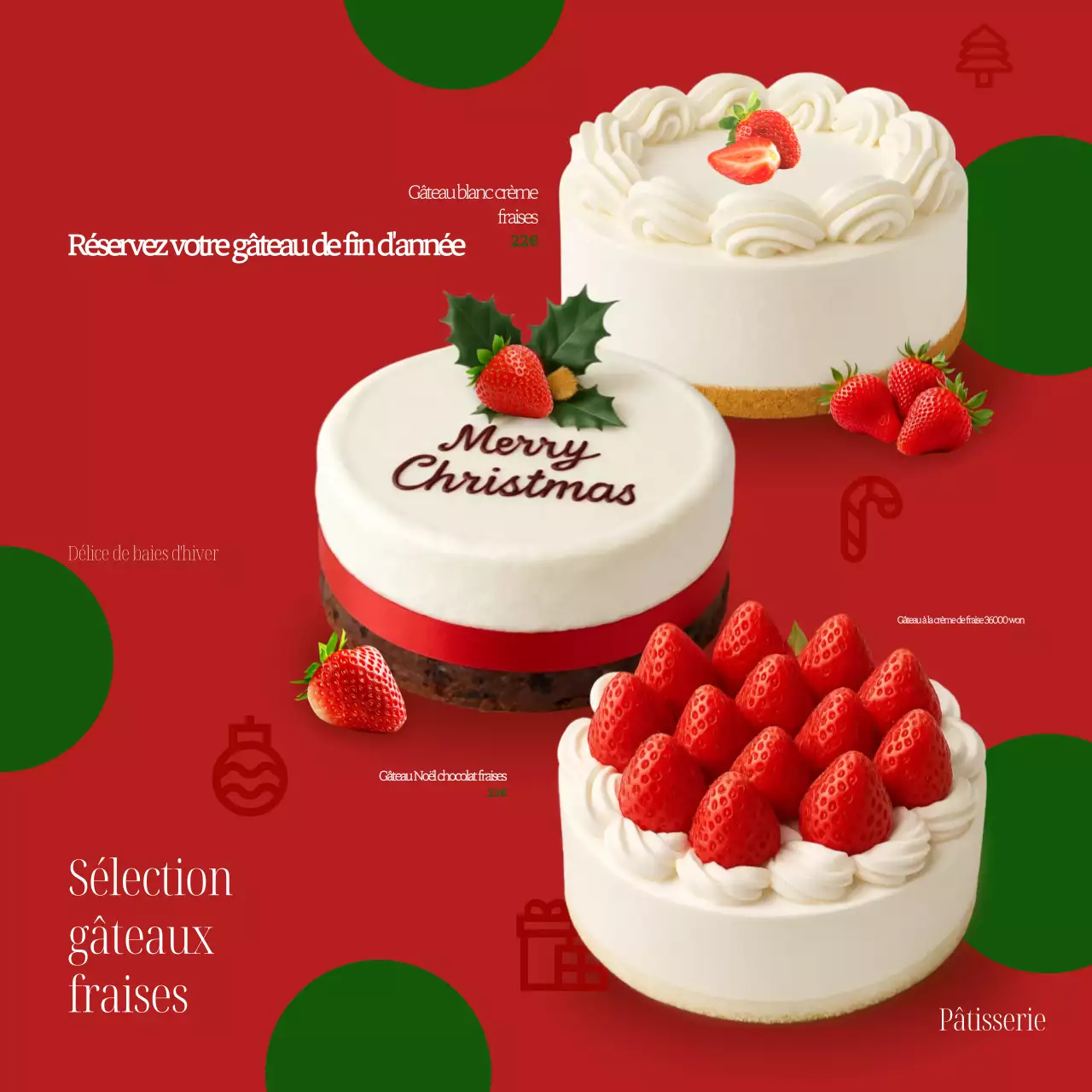 Promotion du gâteau rouge simple