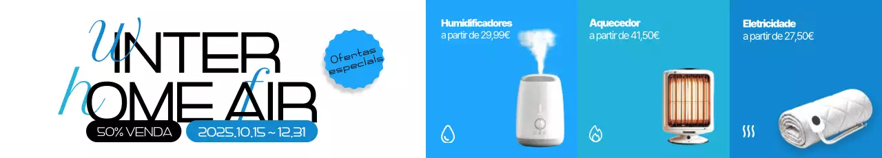 Promoção de Inverno Moderno Azul Celeste