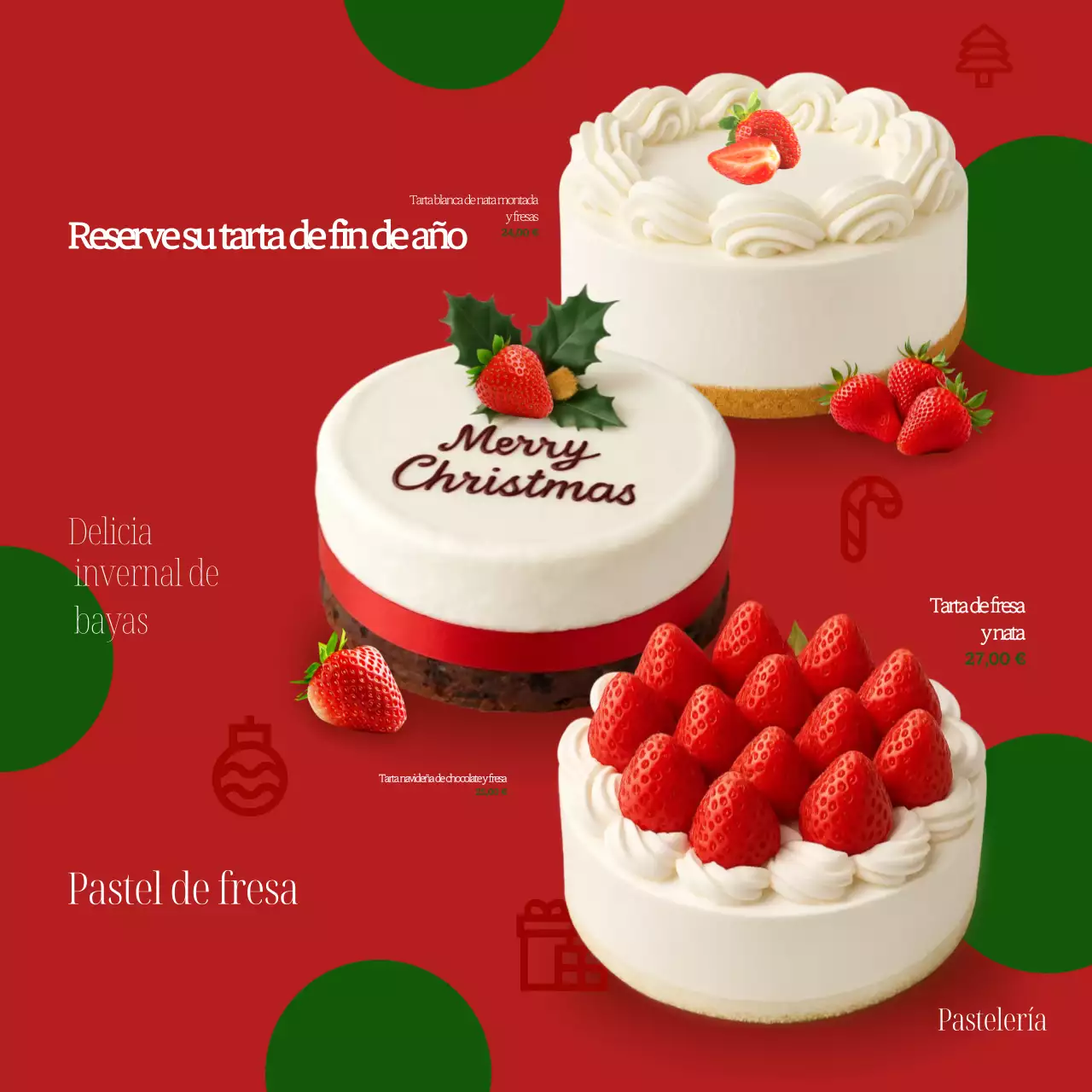 Promoción de pastel rojo simple