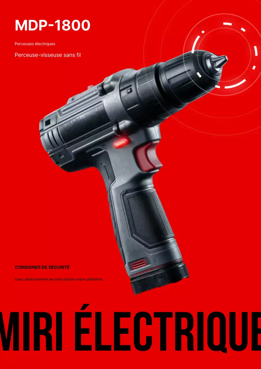 Promotion du produit Perceuse électrique moderne rouge