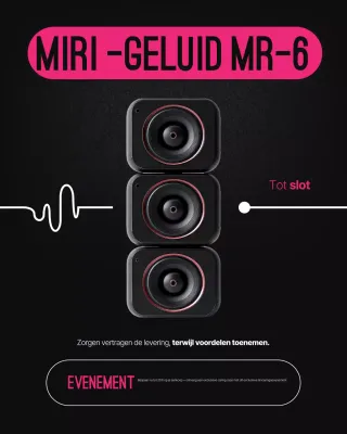 Promotie van een modern audioproduct in felroze