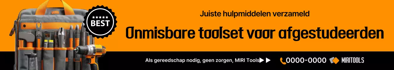 Advertentie voor oranje moderne gereedschapsset