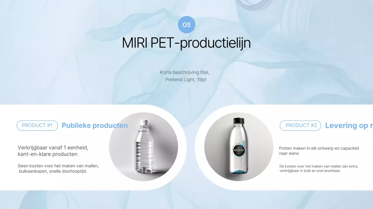 Hemelsblauw modern verpakkingsvoorstel