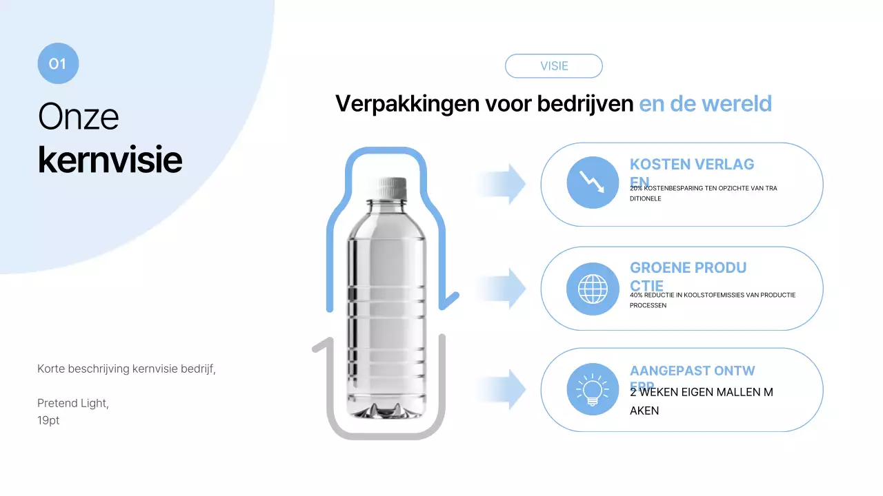 Hemelsblauw modern verpakkingsvoorstel