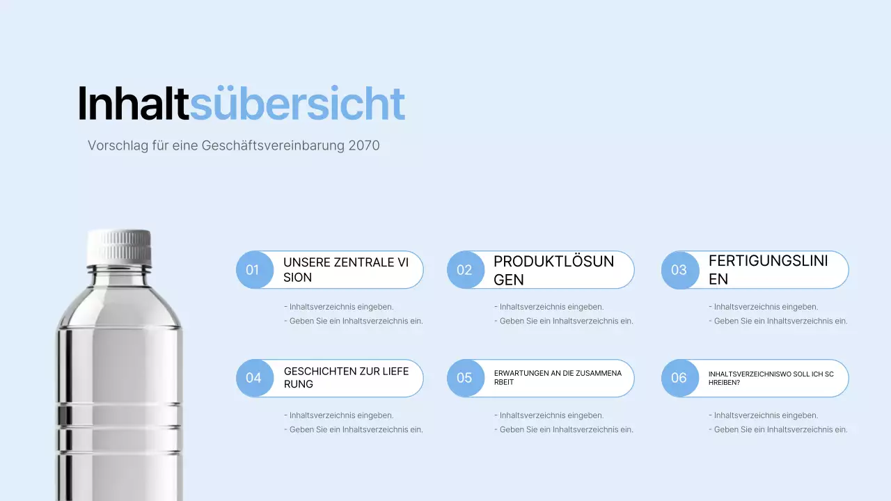 Vorschlag für eine moderne Verpackung in Himmelblau