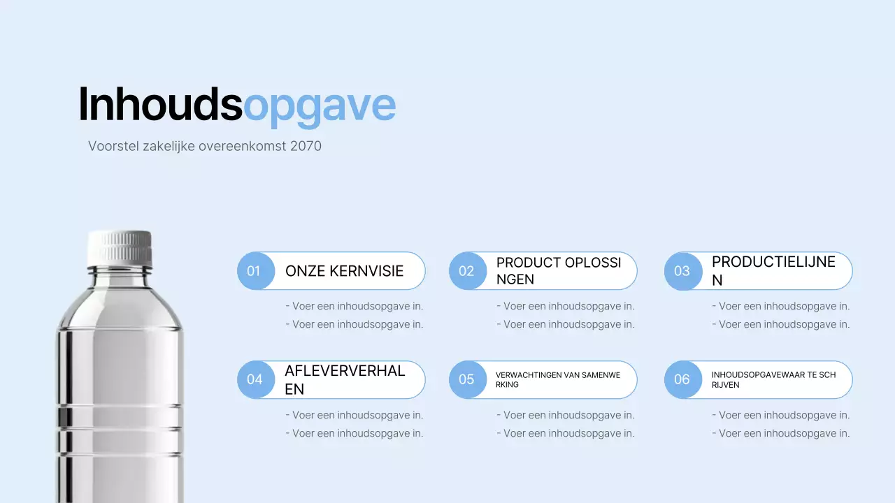 Hemelsblauw modern verpakkingsvoorstel