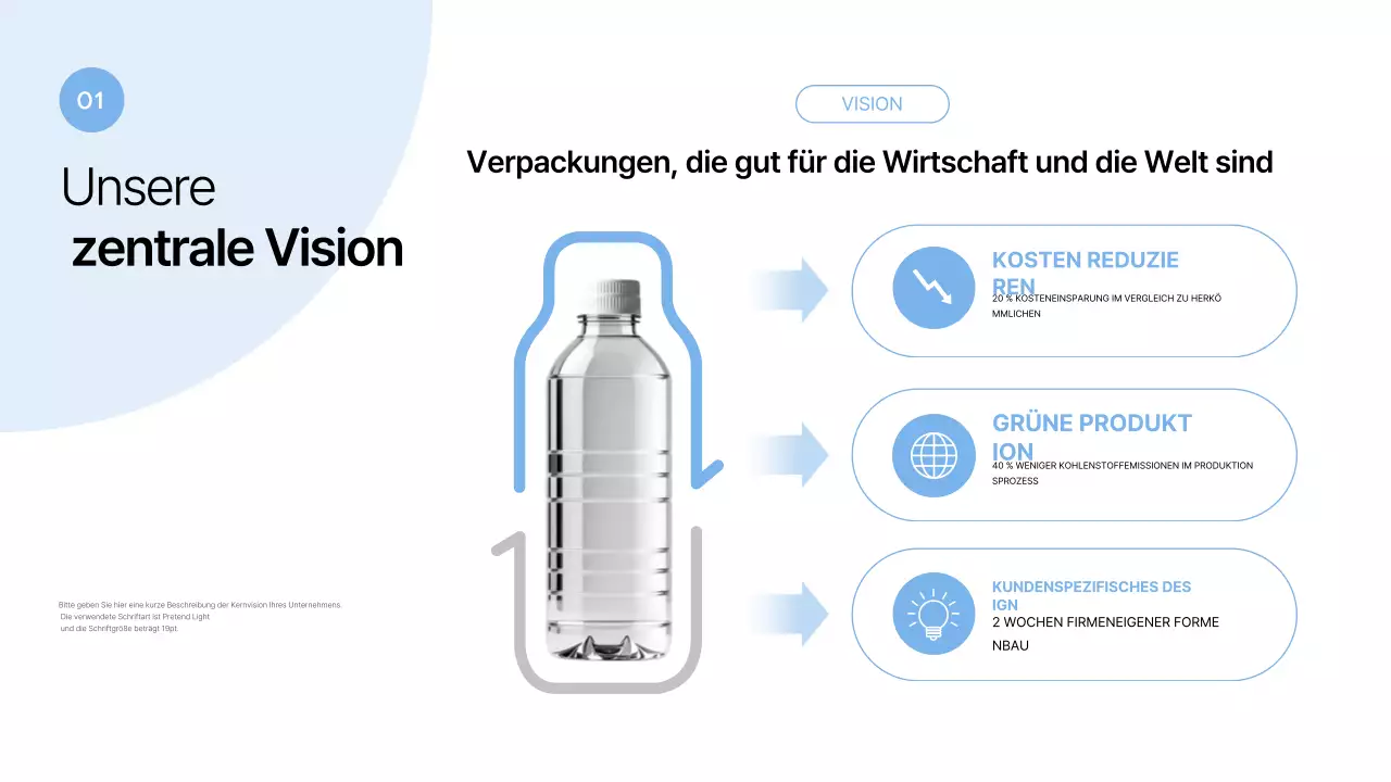 Vorschlag für eine moderne Verpackung in Himmelblau