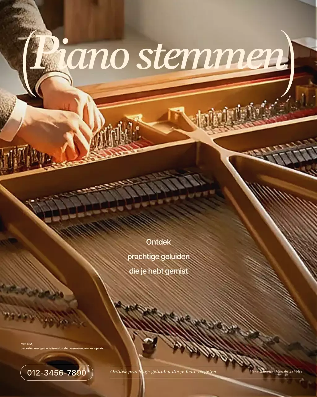 Beige Eenvoudige Piano Advertentie