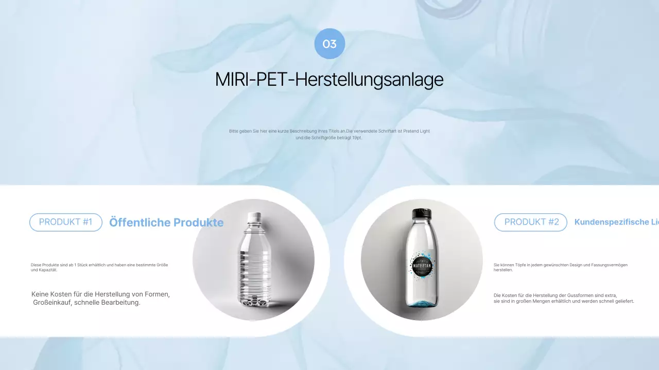 Vorschlag für eine moderne Verpackung in Himmelblau