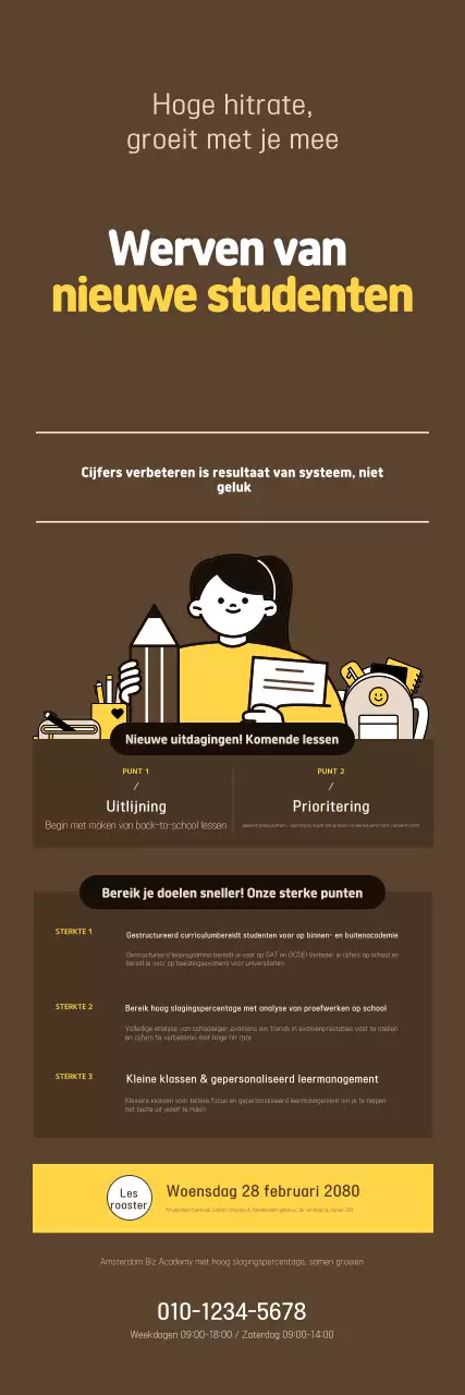 Kennisgeving van werving stagiair Brown Simple