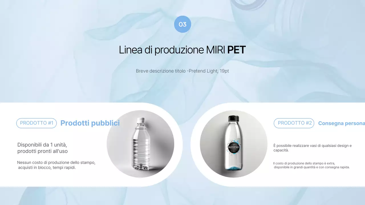 Proposta di packaging moderno blu cielo