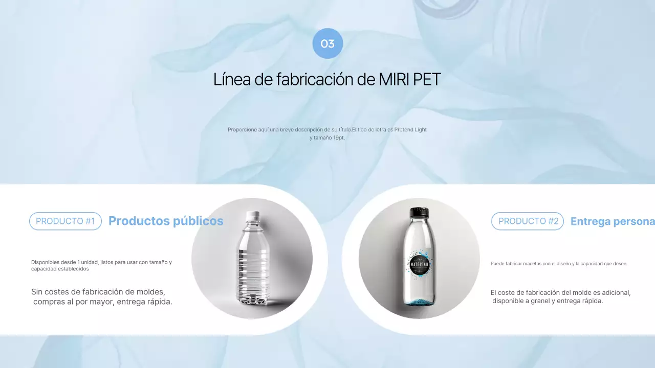 Propuesta de embalaje moderno en color azul cielo