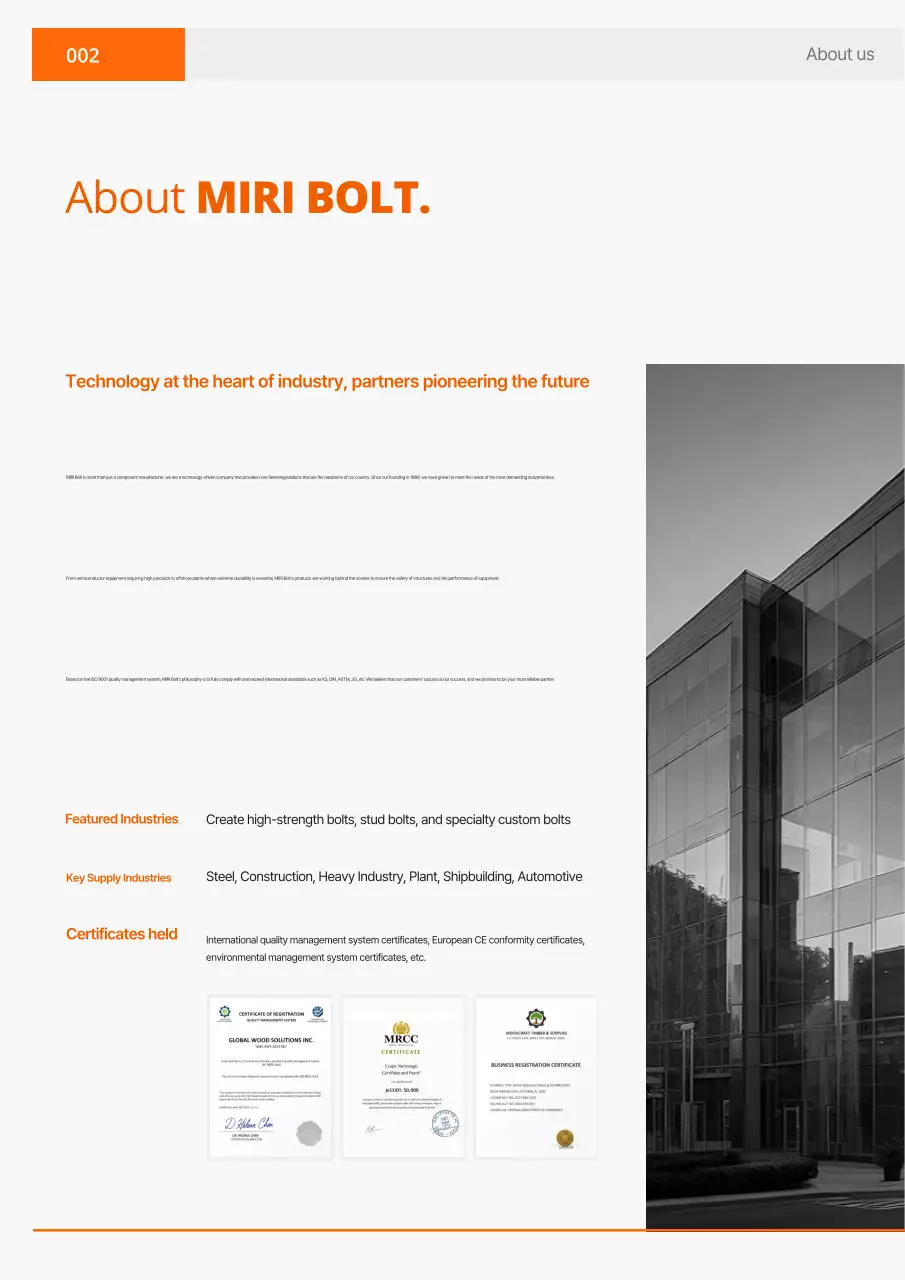 Danh mục công nghiệp đơn giản màu cam