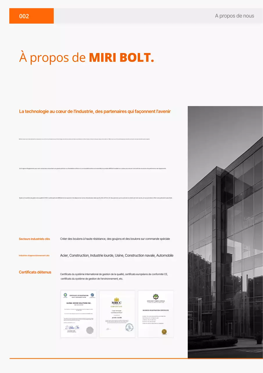 Catalogue industriel simple Orange