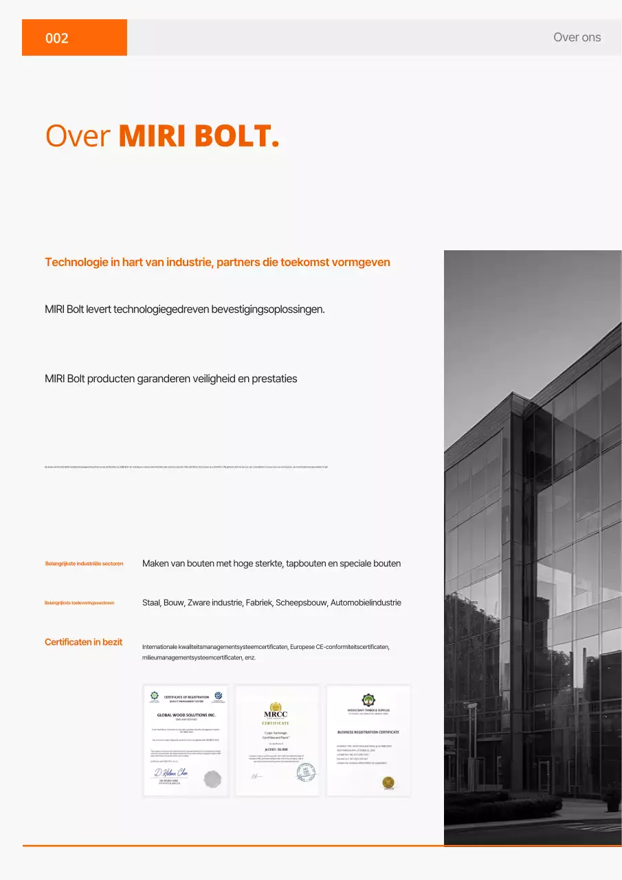 Oranje Eenvoudige Industriële Catalogus