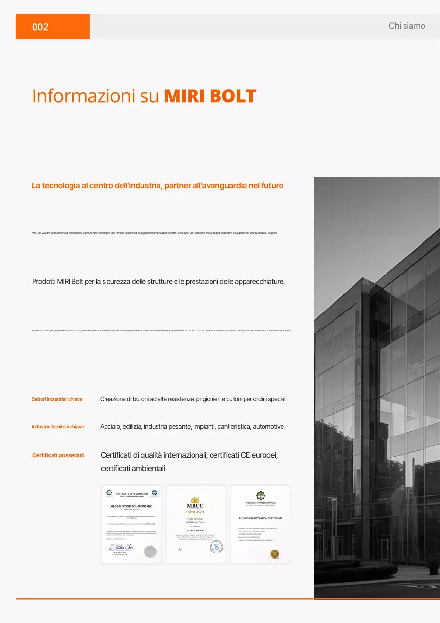 Catalogo industriale semplice arancione
