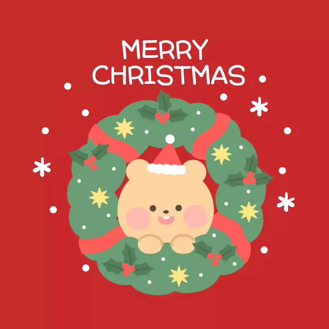 빨간색의 귀여운 크리스마스상품 디자인