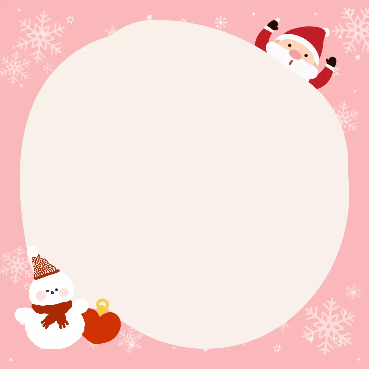 핑크 아기자기한 크리스마스 편지프레임