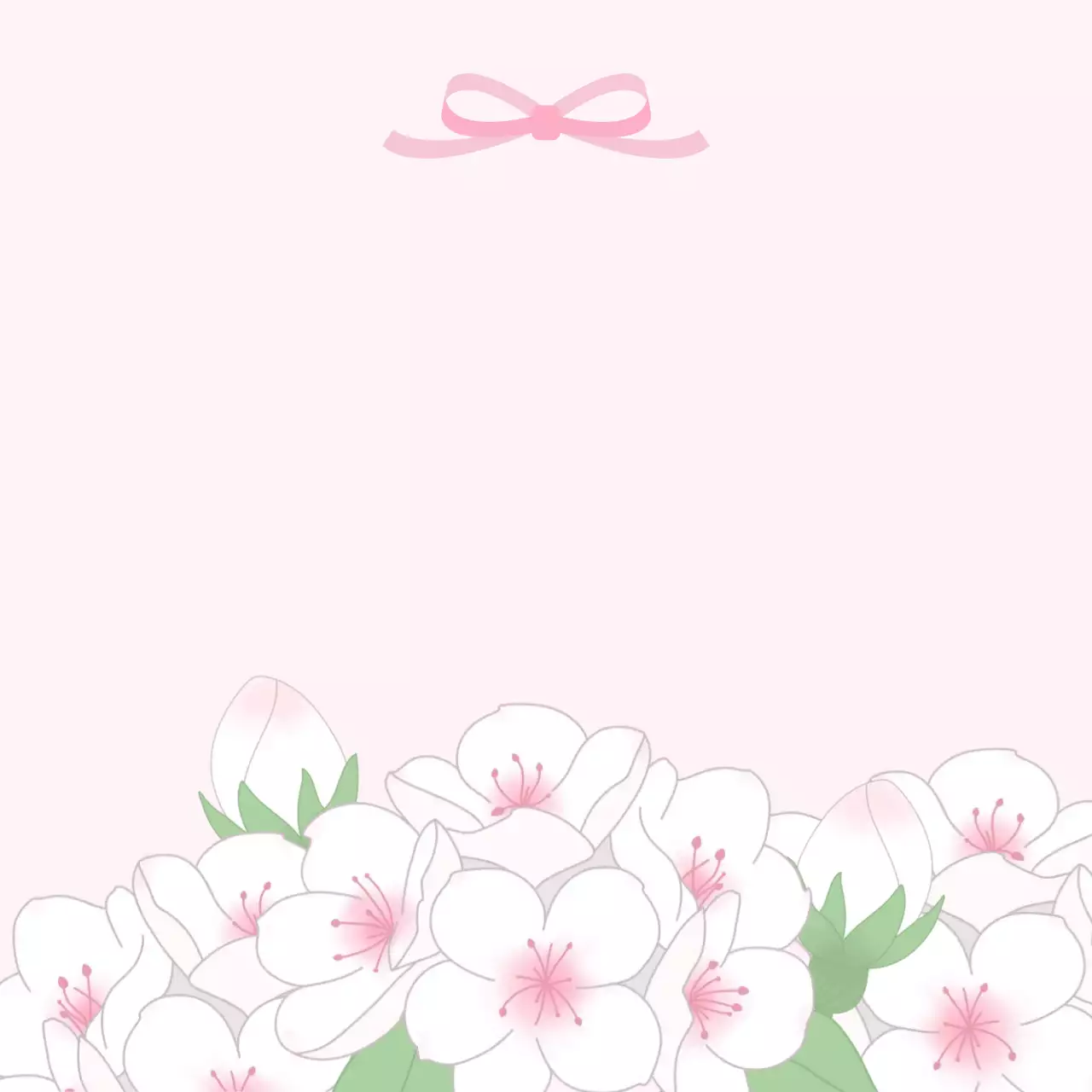 핑크 아기자기한 봄 벚꽃 문구