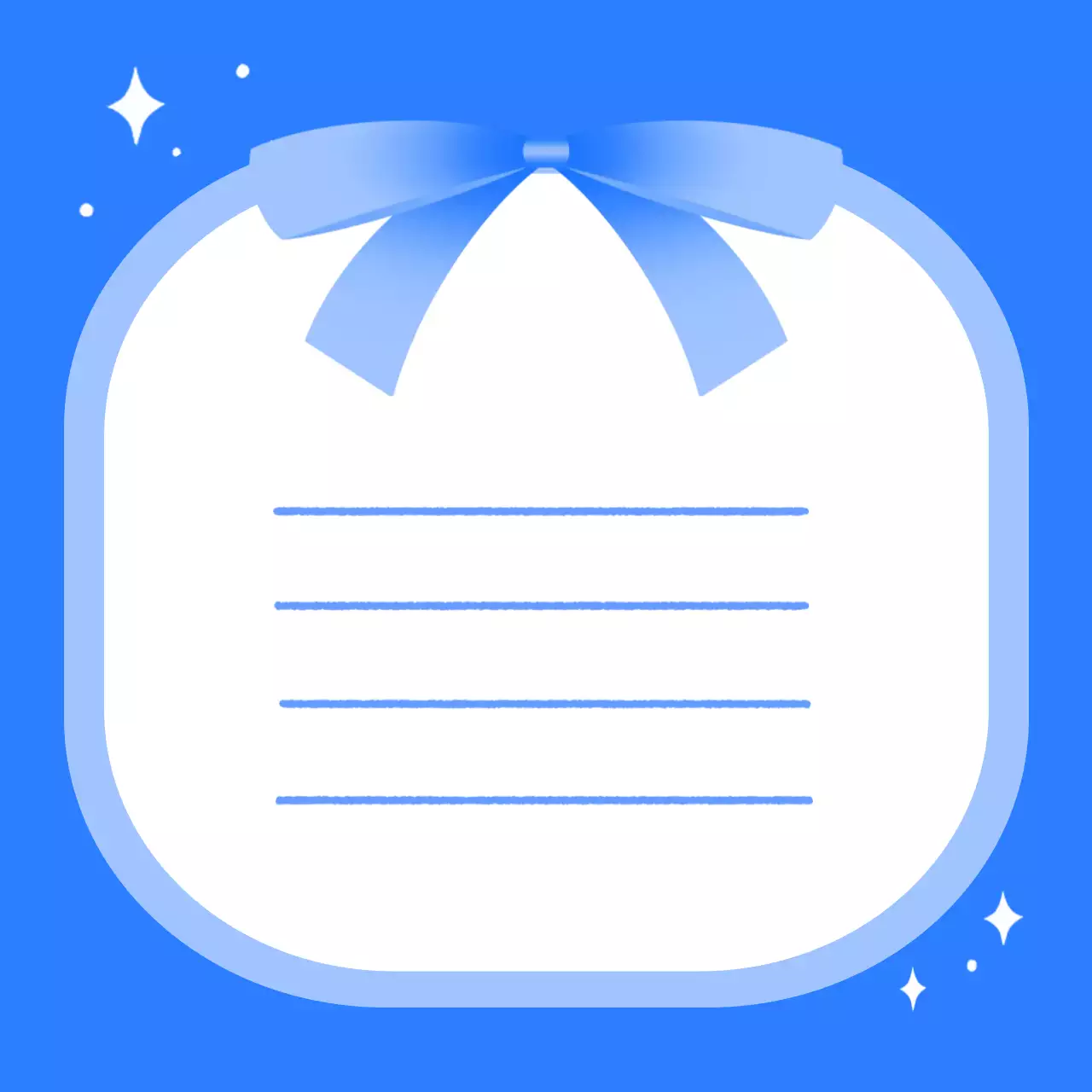 블루 리본 심플 편지지